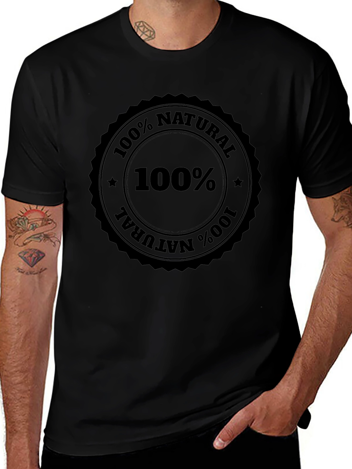 100% Natural Black T-Shirt