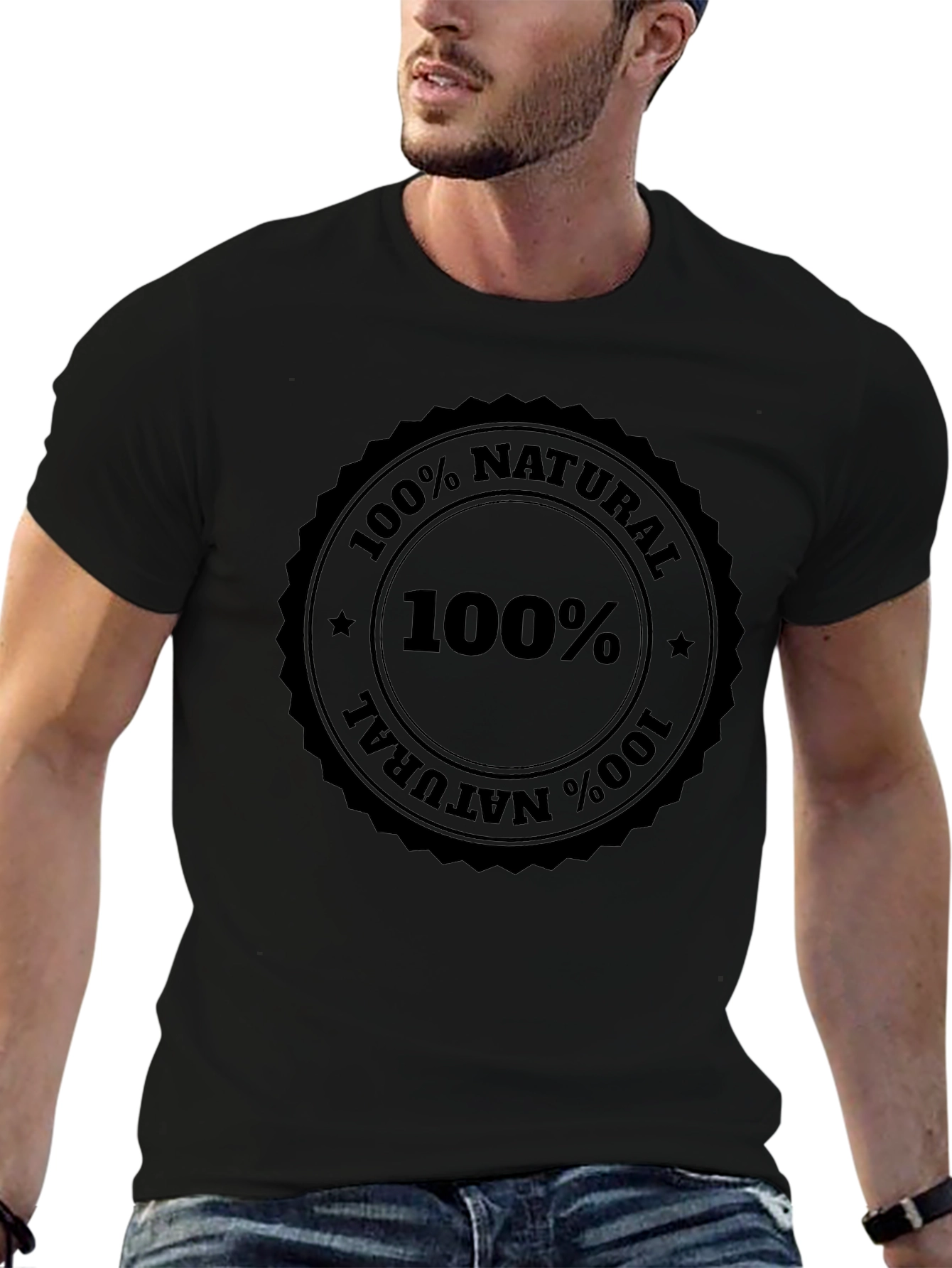 100% Natural Black T-Shirt