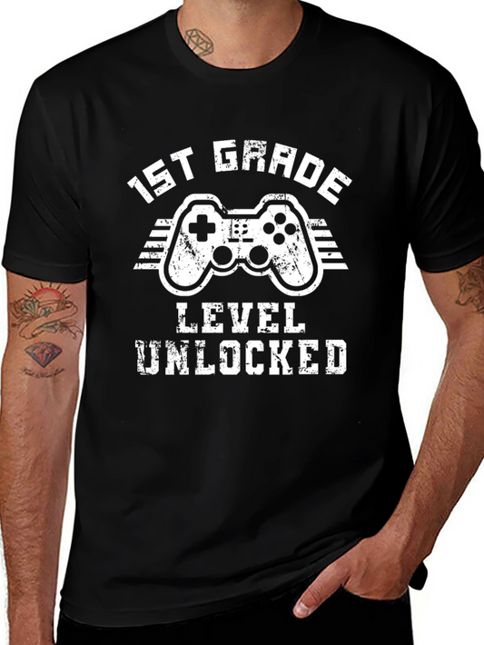 1st Grade Level Unlocked Gaming T-Shirt