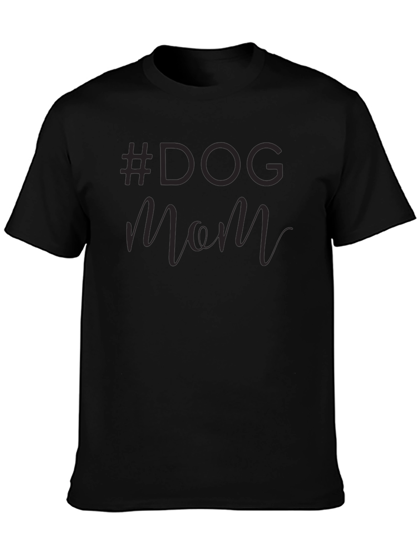 #Dog Mom Black Graphic T-Shirt