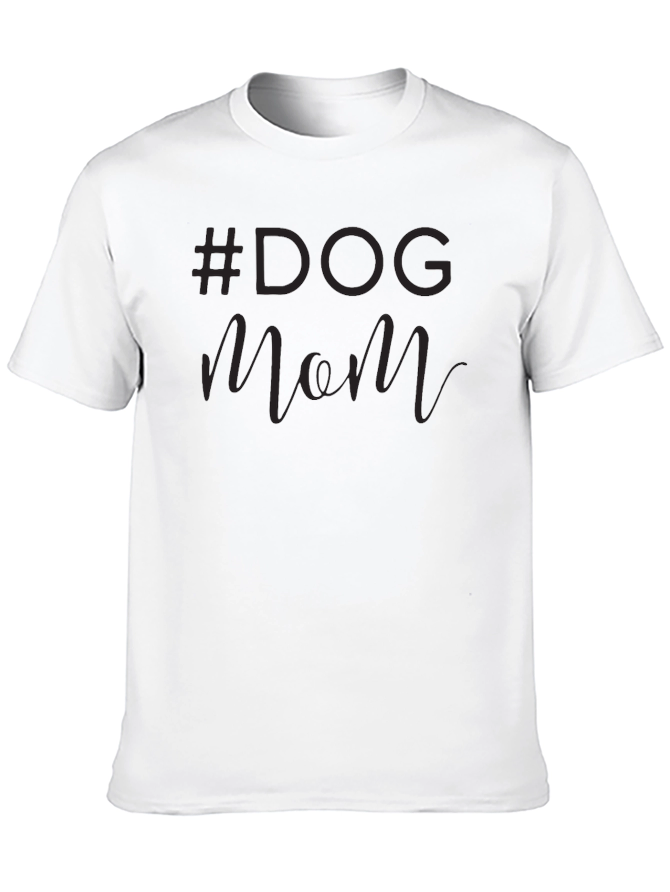 #Dog Mom Black Graphic T-Shirt