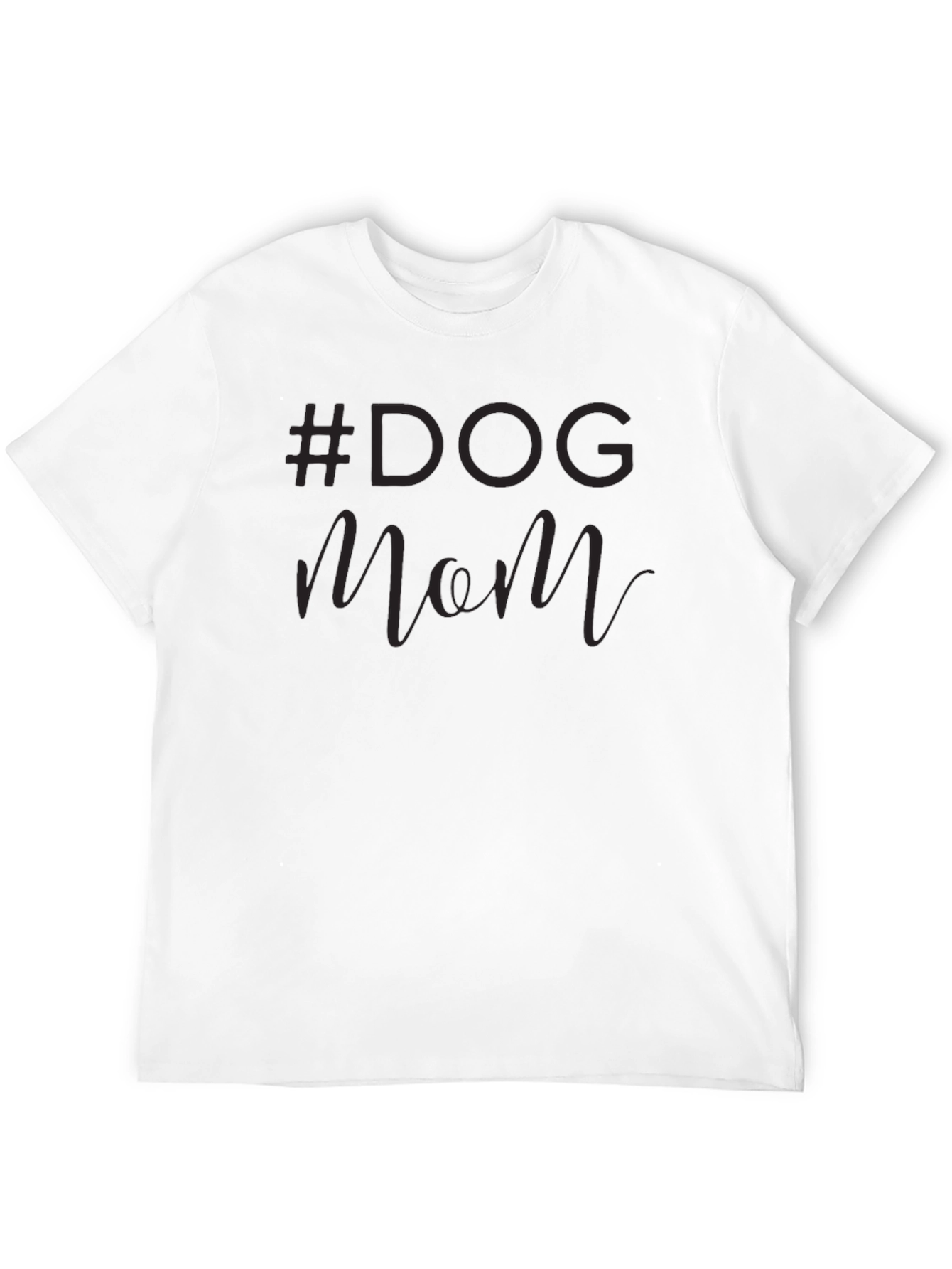 #Dog Mom Black Graphic T-Shirt